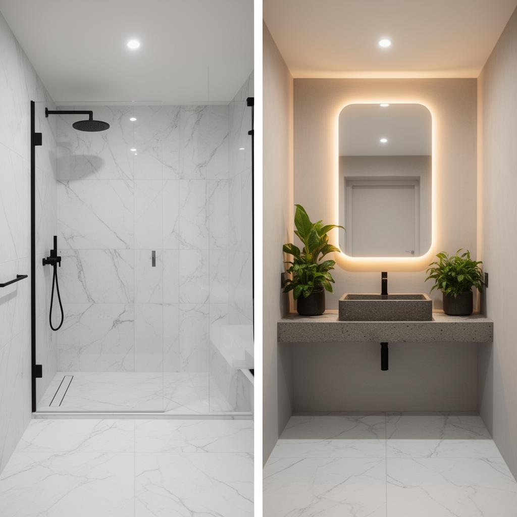 Salle de bain moderne après rénovation